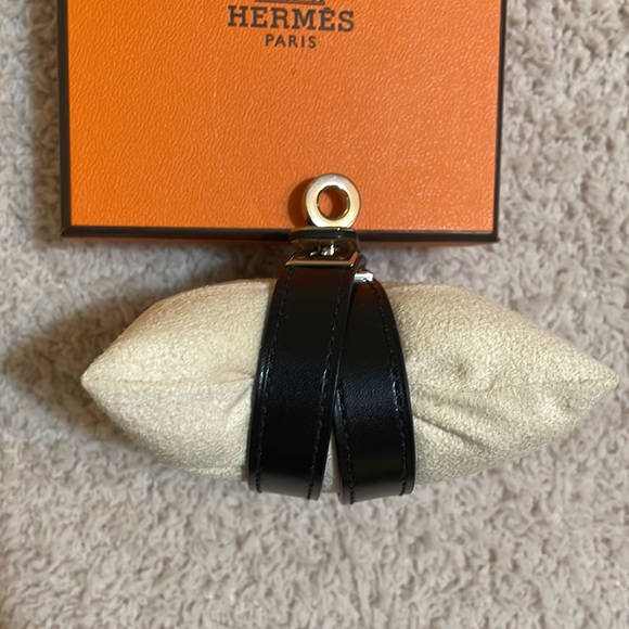Hermes Kelly Double Tour Box leather black color size small - Picture 4 of 11